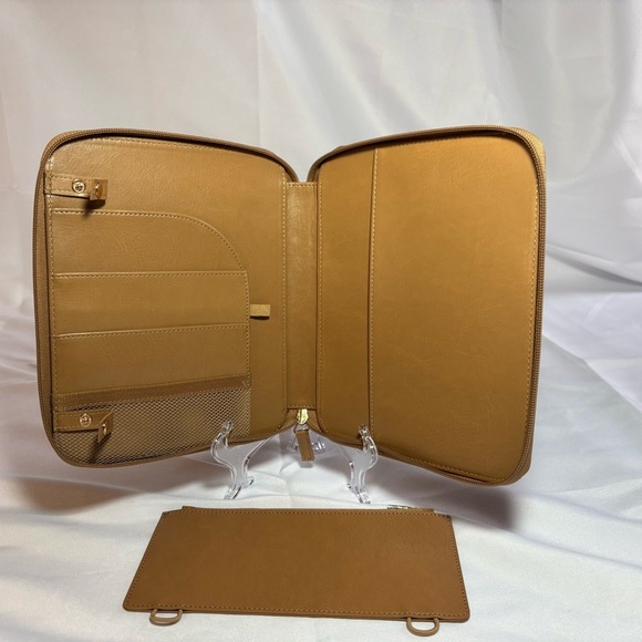 2/$30 Peter Pauper Press Tan Faux Leather Padded Portfolio with Notepad - Picture 4 of 11